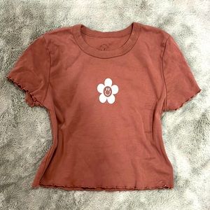 Pacsun lettuce rim brown crop top (never worn)